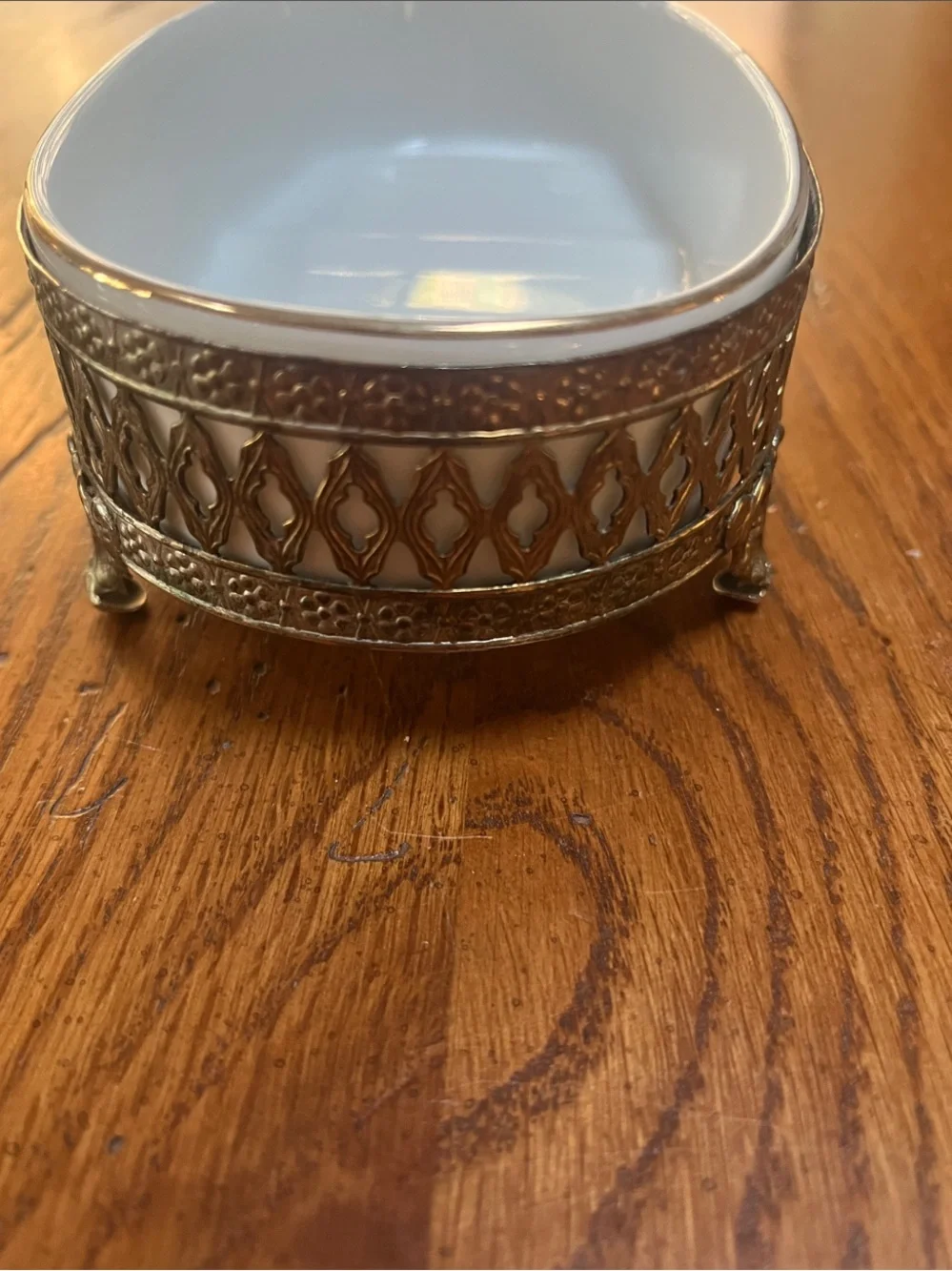 Vintage Ornate and Gold-Trim Porcelain soap dish